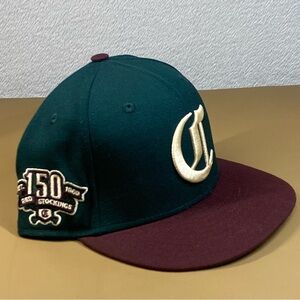 New Era 59Fifty Cincinnati Reds 7 Dark Green Maroon 150th Anniversary Fitted